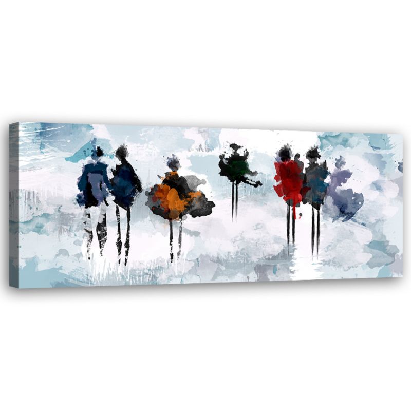 Obraz do salonu sypialni Feeby Abstrakcyjne Kobiety Niebieski 120x40cm 1szt