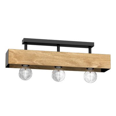 Lampa sufitowa wisząca Luminex Miluza jasne drewno-czarny mat wym: 14 x 57 x 11 cm 3xE27 x 15W 1 szt.