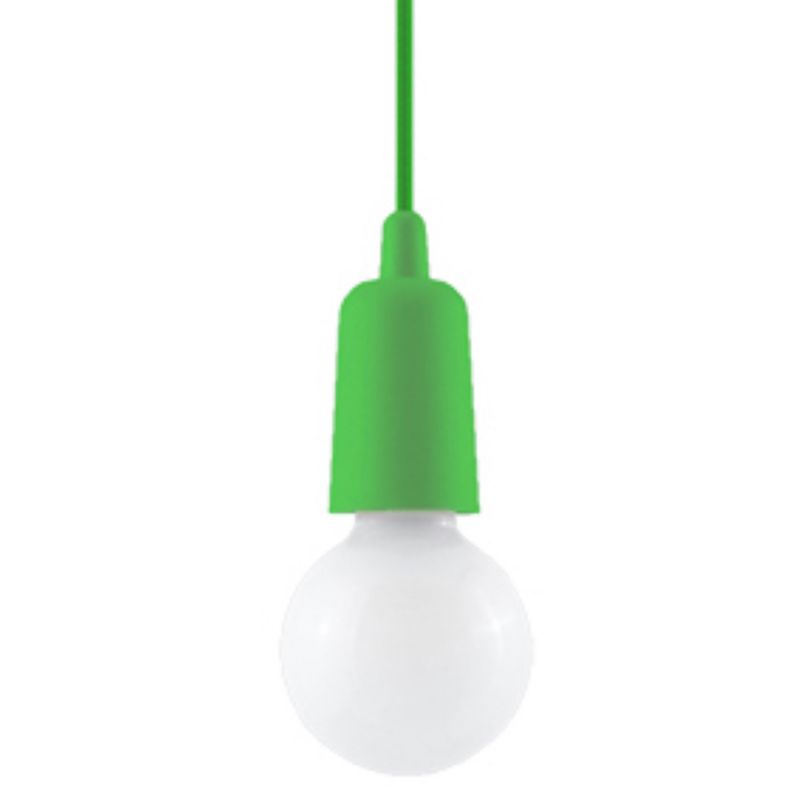 Lampa sufitowa wisząca Sollux Lighting Diego 5807 zielona szerokość 10 cm 1xE27 x 60W 1 szt.