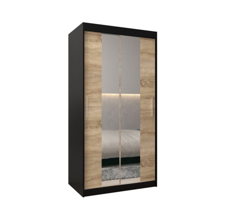 Szafa przesuwna Garderoba Abiks Tokyo 1 100 czarny + sonoma 1 szt.