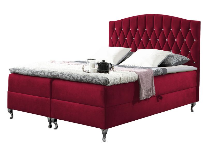 Łóżko kontynentalne MIRJAN 24 Puerto 140x200 wiśniowy 1 szt.