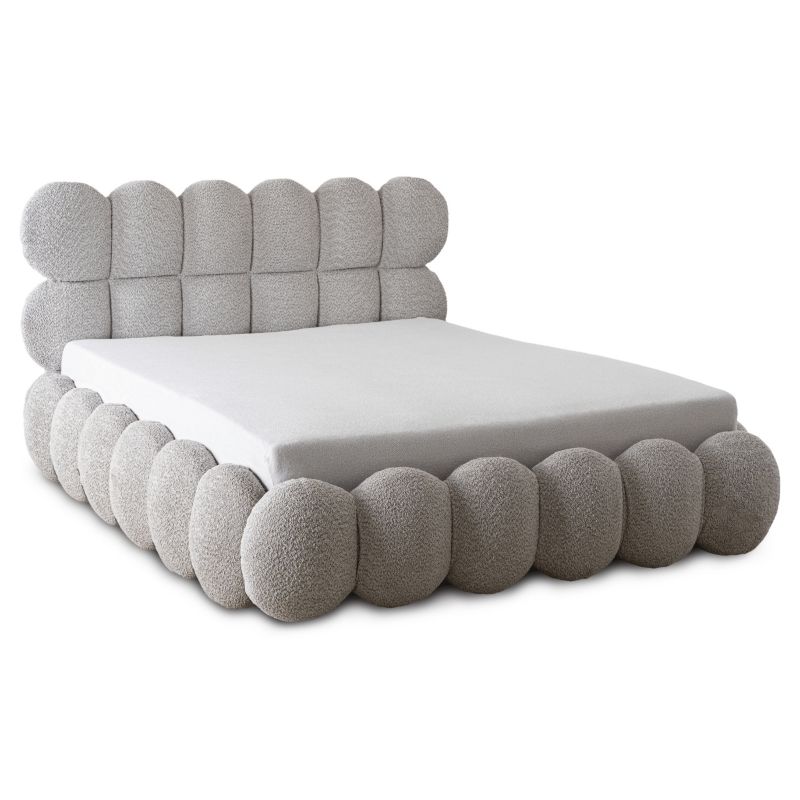 Łóżko Mebel Elite ANKARA 160x200 Tapicerowane Dwuosobowe Do Sypialni Baranek Szary 1 szt