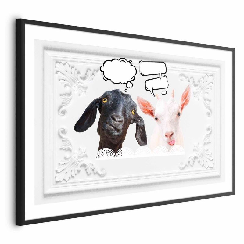 Plakat Artgeist Śmieszne kozy 90x60 cm z ramą czarną 1 szt