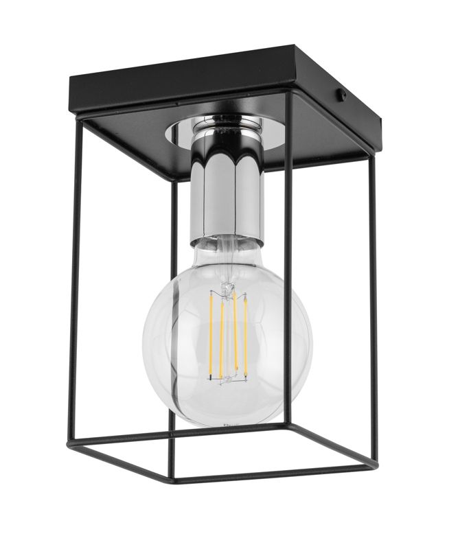 Lampa sufitowa wisząca Sigma Lighting Vox 6111 czarno-srebrna dekoracyjna 1xE27 x 1 szt.