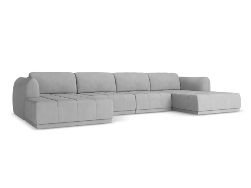 Sofa panoramiczna LaMiaSofa MILANO z tkaniny szenilowej 370x170 cm jasny szary 1 szt.