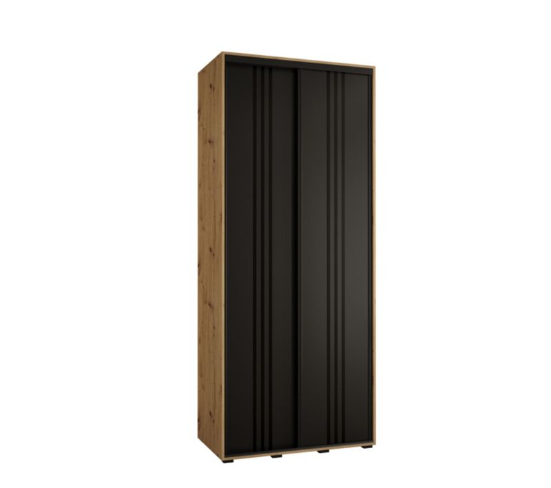 Szafa przesuwna Abiks DAVOS 6 wysoka szer.100cm gł.60cm artisan/czarny/czarny 1szt.