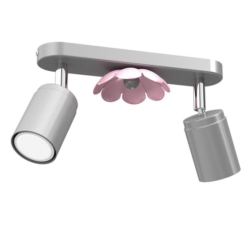 Lampa sufitowa Luminex Flower srebrno-różowa Listwa z lampami 2 x GU10 x 8W wym: 17 x 26 x 6 cm - 1 szt.