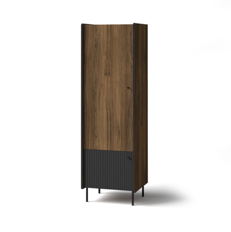 Szafa jednodrzwiowa Bettso Prestigo 59 cm wąska ryflowana czarny orzech 1szt.