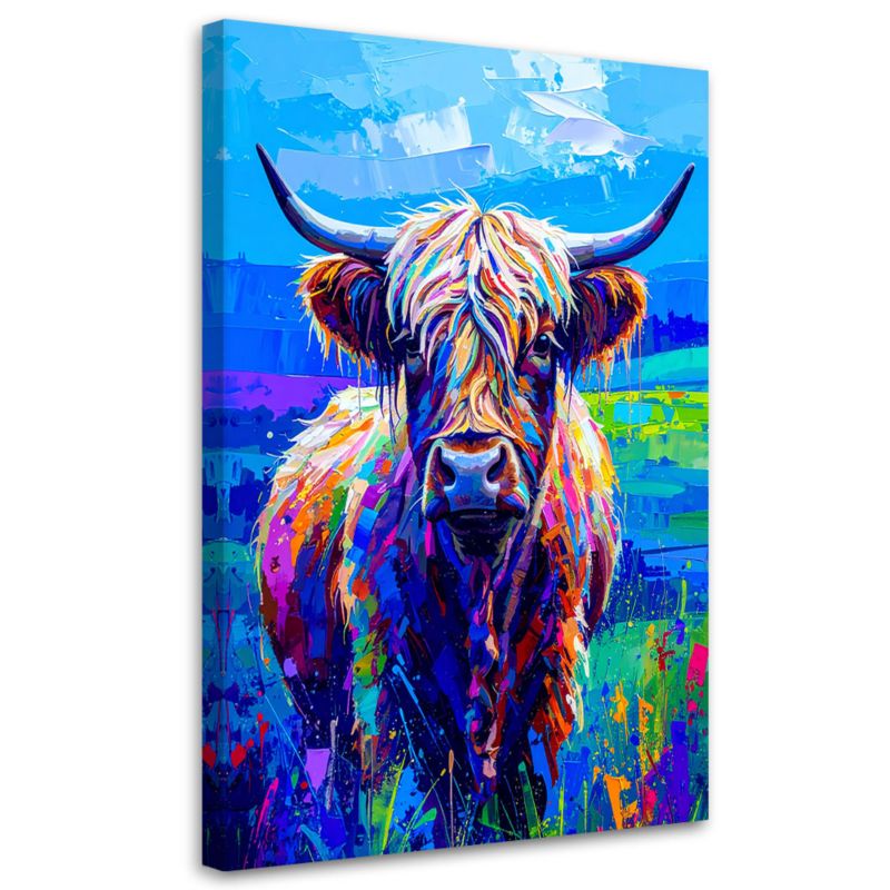 Obraz nowoczesny do salonu Feeby Szkocka Krowa Abstrakcja 60x90cm 1szt