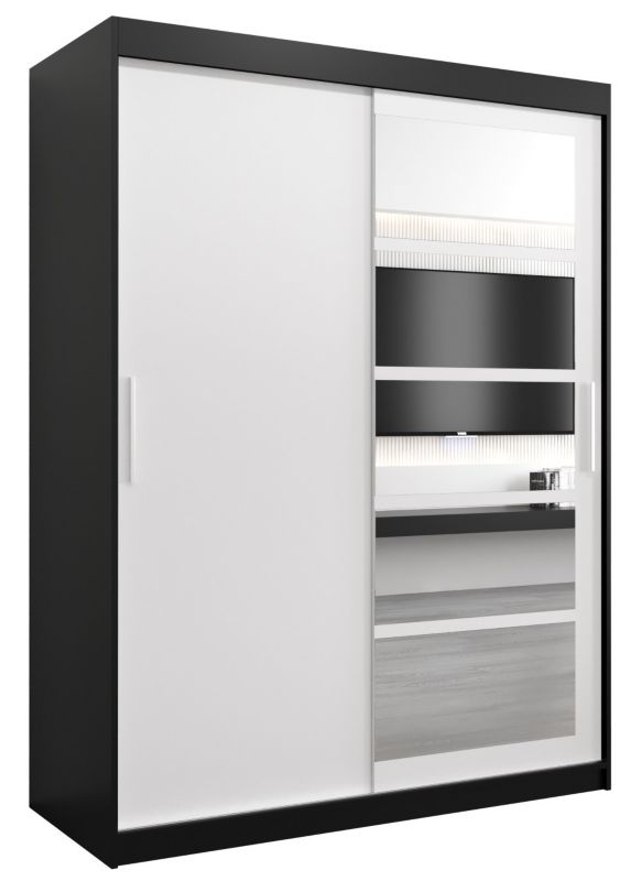 Szafa przesuwna Abiks ROMA 1 150 czarny mat + biały mat 1 szt.