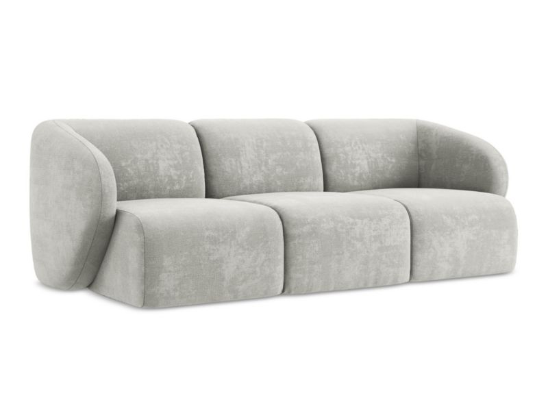 3-osobowa kanapa modułowa LaMiaSofa CERVO z tkaniny szenilowej 244x94 cm jasny szary 1 szt.