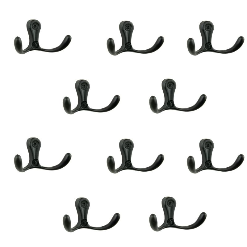 10 x Wieszak ścienny B&B łazienkowy przykręcany metalowy czarny 10 szt