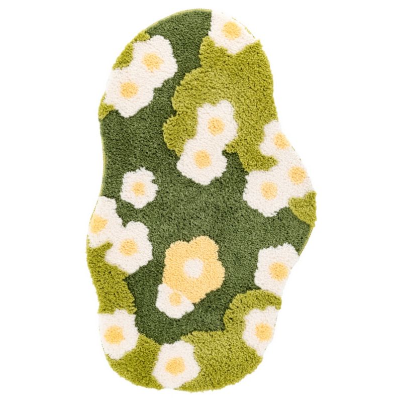 Dywanik łazienkowy Shaggy 3D Gaia e-floor 60x100 cm łąka zielony 1 szt