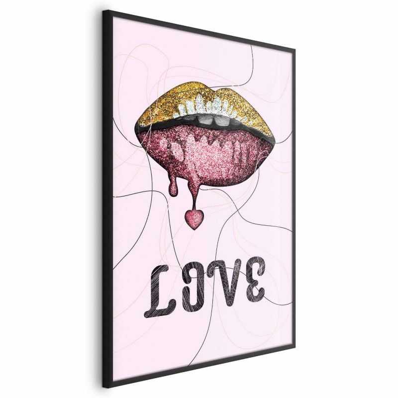 Plakat Artgeist Płynne usta 40x60 cm z ramą czarną 1 szt