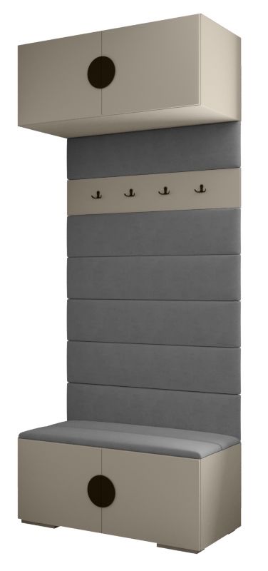 Garderoba wysoka do przedpokoju Abiks INOVA 4 kaszmir+czarny+man16 1 szt.