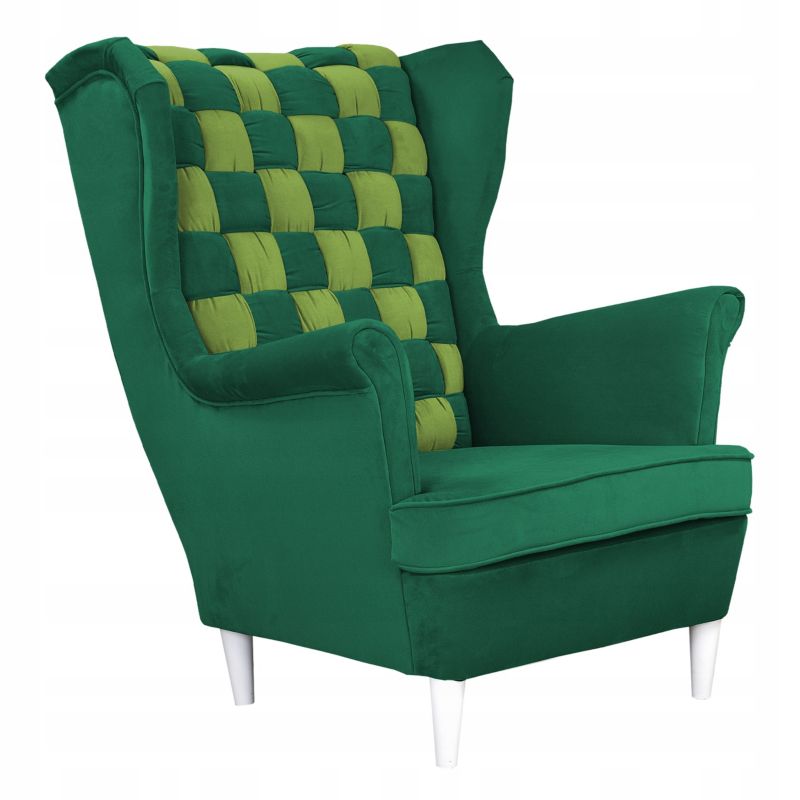 Fotel uszak do salonu Family Meble Carol Duo turkusowo zielony 1szt