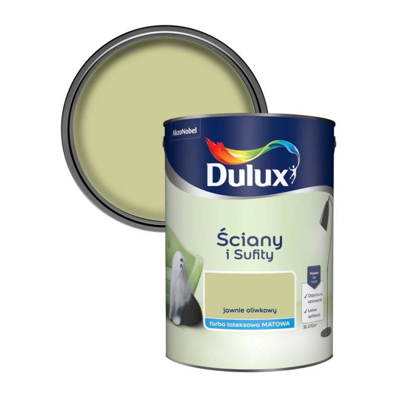 Farba Dulux Ściany i Sufity jawnie oliwkowy 5 l