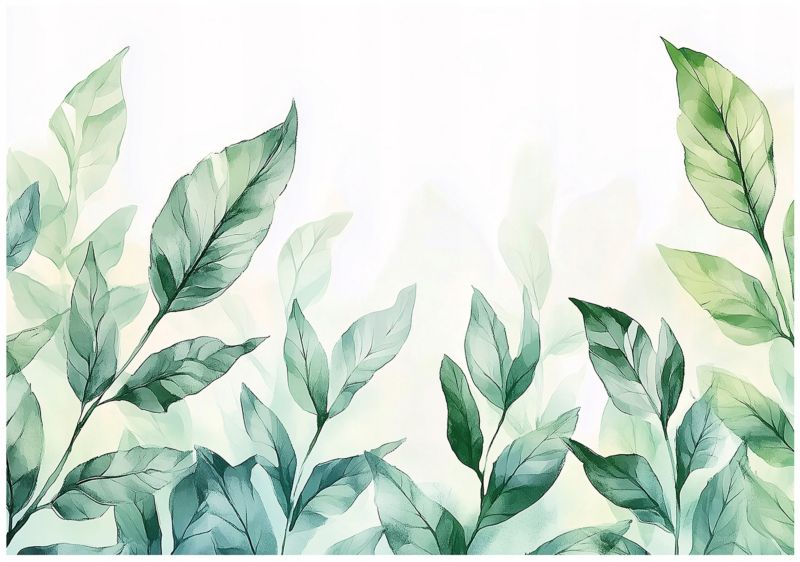 Tapeta Do Salonu Liście Zielone WALLARENA 400x280 cm Fototapeta Dekoracja Ścienna 1 szt.