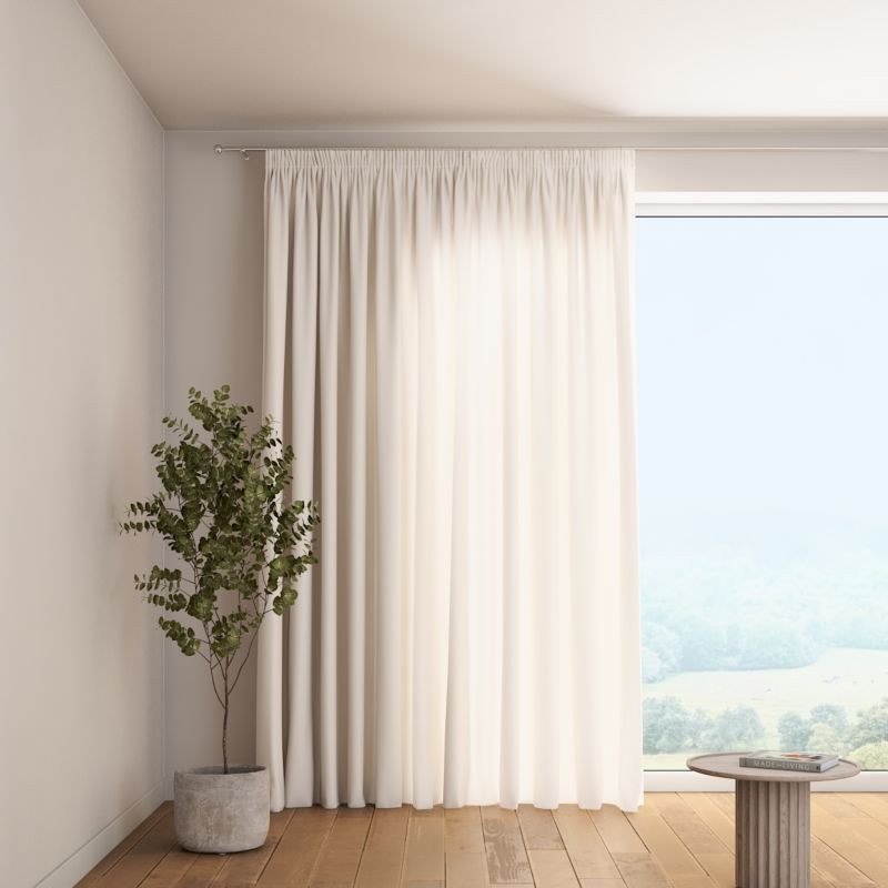 Zasłona na taśmie marszczącej 1 szt. 130 x 260 cm Dekoria śmietankowy biały 1 szt.