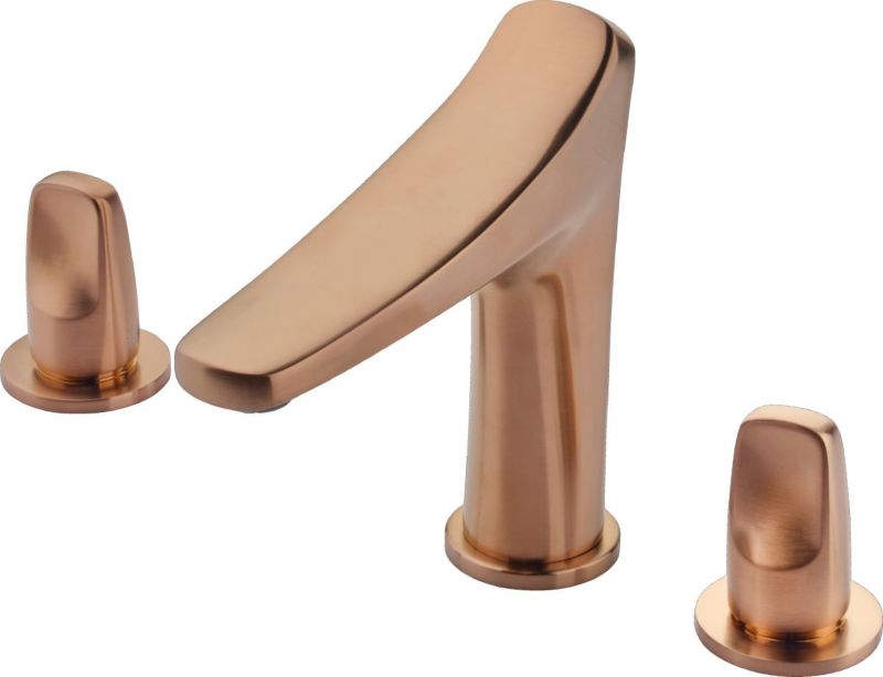 Bateria umywalkowa Teka Sense różowe złoto 3-otworowa dwuuchwytowa, 1 szt.