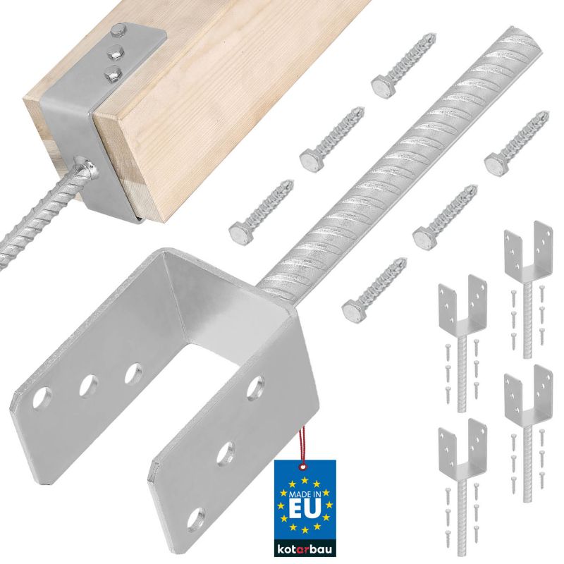 Podstawa słupa KOTARBAU z prętem do wmurowania 70 mm 4 szt.