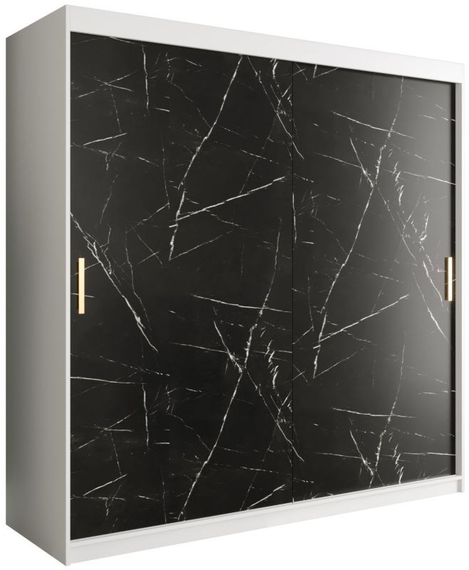Szafa przesuwna Garderoba Abiks Marmur T 200 biały + czarny 1 szt.