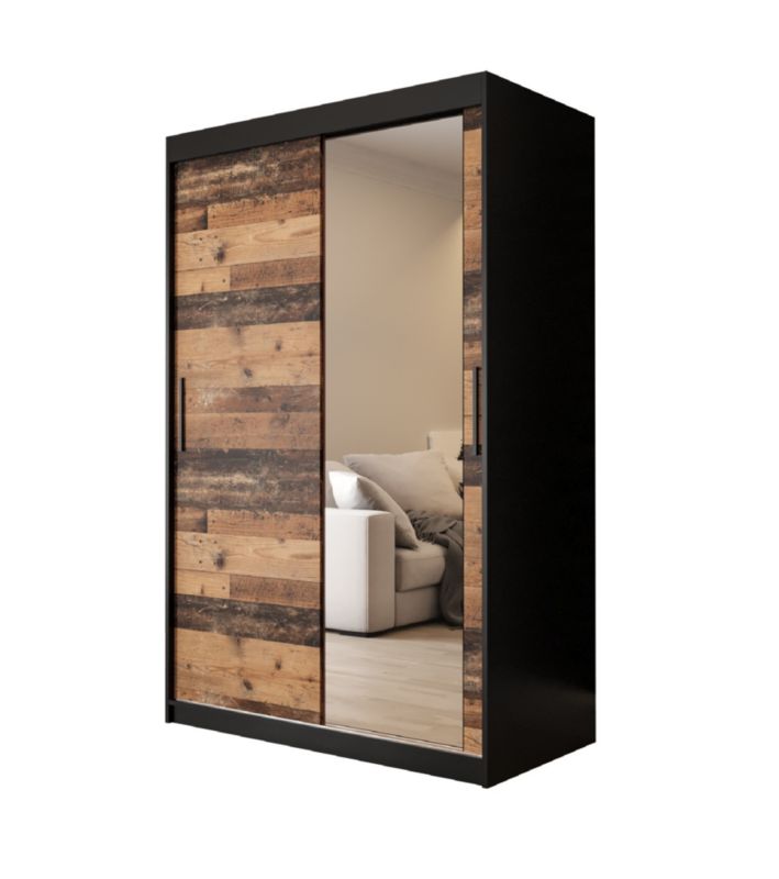 Szafa przesuwna Abiks Old Style T2 120 czarny + Abiks Old style 1 szt.