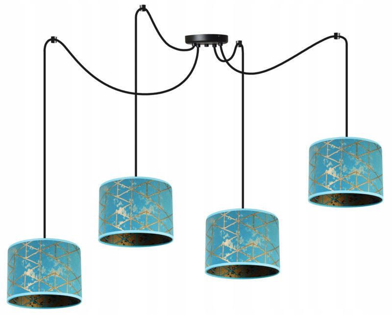 Lampa sufitowa wisząca Light Home LH Pająk Werona 4x E27 60W niebieski 1szt.