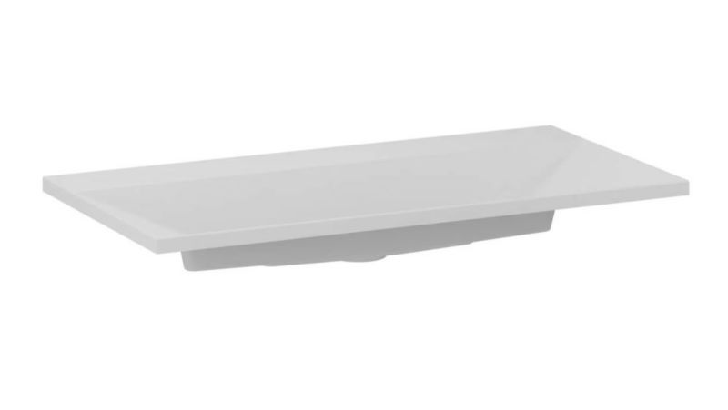 Umywalka wpuszczana KROFAM EDGE 90 cm biały mat kwarcowa bez otworu na baterię 1 szt.