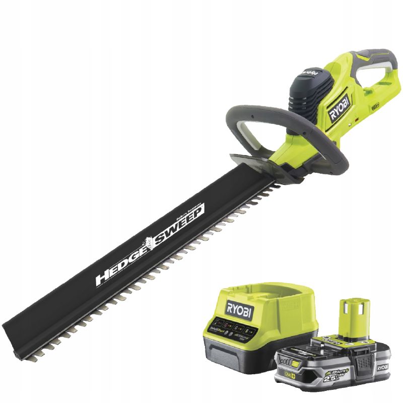 Zestaw Akumulatorowe Nożyce do Żywopłotu RYOBI 18 V 50cm z Akumulatorem i Ładowarką