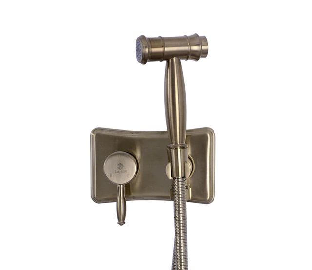 Bateria bidetowa Lauferi SELENA mosiężna ścienna szczotkowane złoto retro 1 szt.