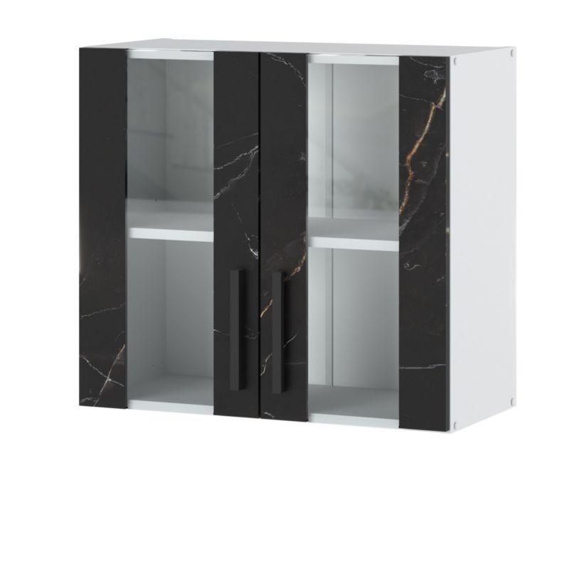 Szafka Kuchenna Hurtownia-Mebli Wisząca Blanka górna W80 Witryna 80cm Biały Mat San Sebastian 80x30x60 cm 1szt.