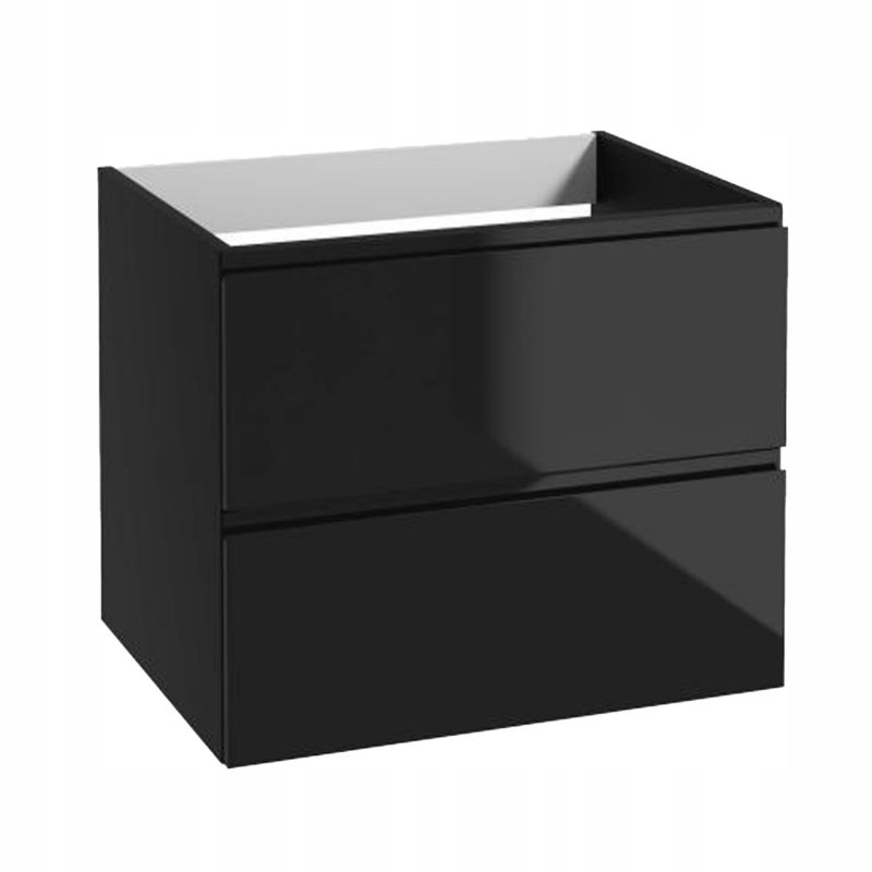 Szafka Łazienkowa Stamar Wisząca pod Blat Czarna Połysk 600 x 500 x 458 mm Szuflady MDF 1 szt