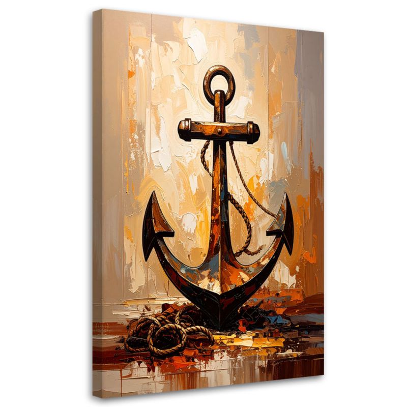 Obraz do salonu pokoju Feeby Kotwica morska Shabby Chic 80x120cm 1szt