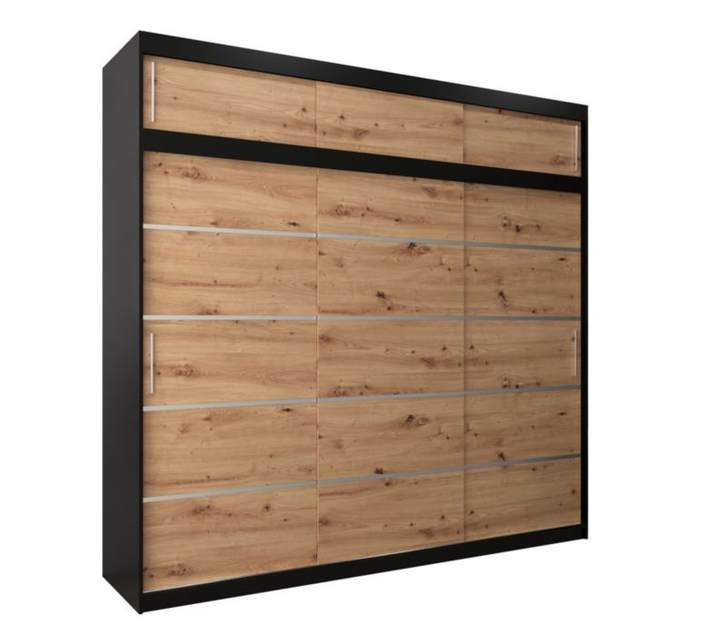 Szafa przesuwna Abiks Verona 1 250 czarny + artisan z nadstawką 1 szt.