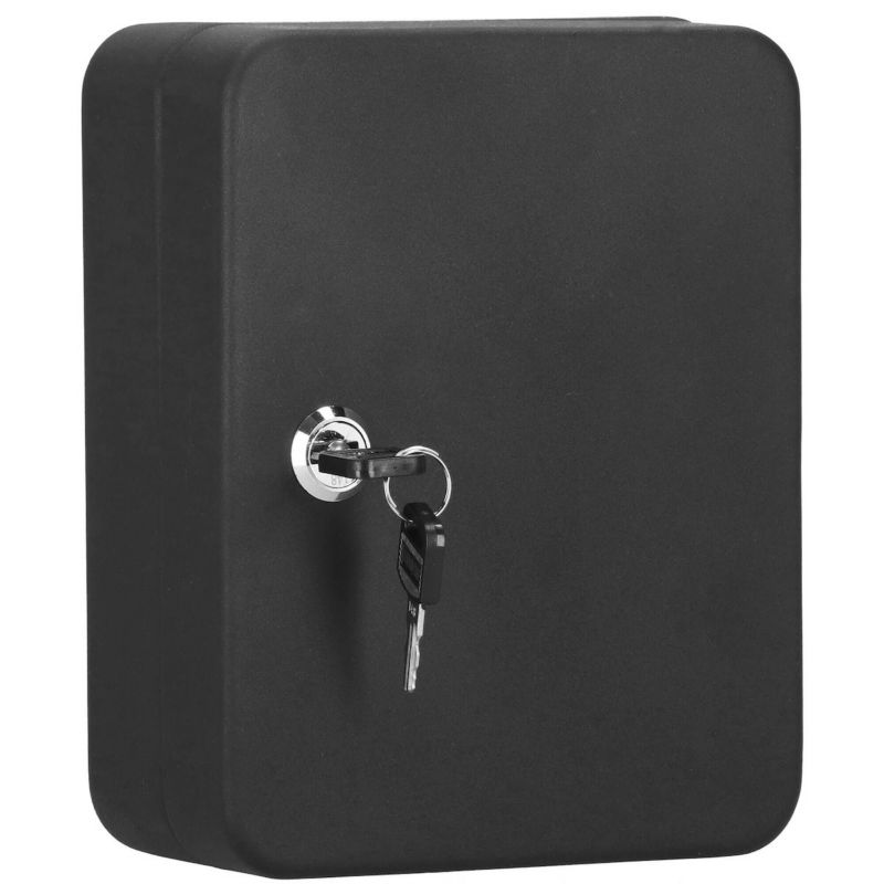 Skrzynka na klucze z zawieszkami Springos metalowy sejf, kasetka czarna 1 szt.