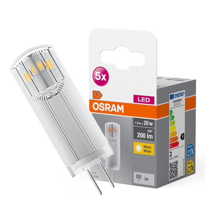 Żarówka LED Osram Kapsułka G4 1.8W 200lm 2700K 12V 320st 5 szt.