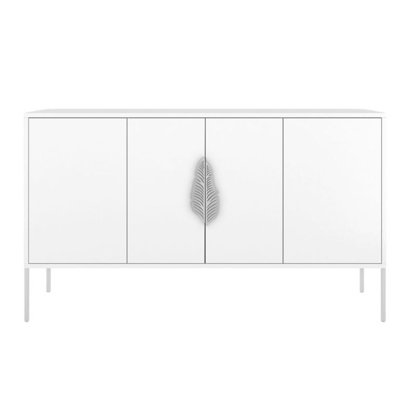 Biała komoda Skandica MERLIN ze srebrnymi dodatkami 1 szt.