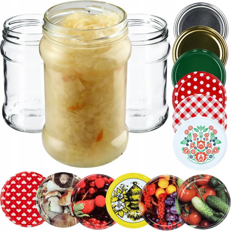 Słoik KADAX 315 ml Słoiki Na Przetwory Miód Szklany Wieczka Zakrętki fi 66 10 szt