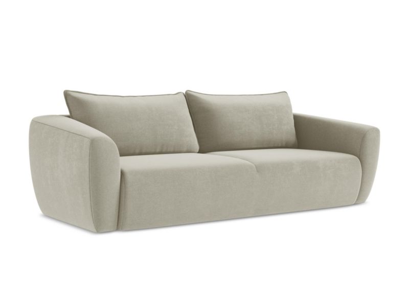 Kanapa 3-osobowa z funkcją spania LaMiaSofa PISA z tkaniny strukturalnej 238x102 cm jasny beż 1 szt.