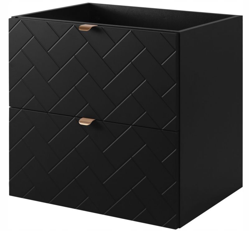 Szafka pod umywalkę Furnidea 60 cm czarna wisząca frezowana Trend 1 szt.