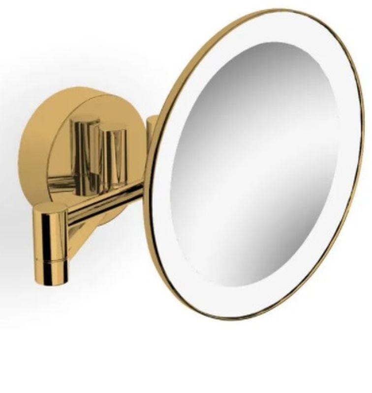 Lusterko kosmetyczne Stella okrągłe led 3x powiększenie złote 20x20 cm ścienne 1 szt.