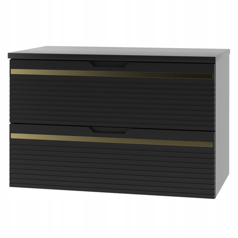 Szafka pod umywalkę Furnidea 80 cm z blatem czarna frezowana mat Vesper 1 szt.