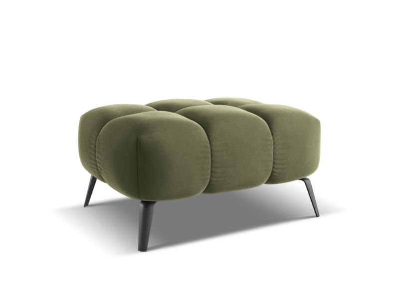 Pufa LaMiaSofa ROMA z tkaniny welwetowej 78x60 cm oliwkowy 1 szt.