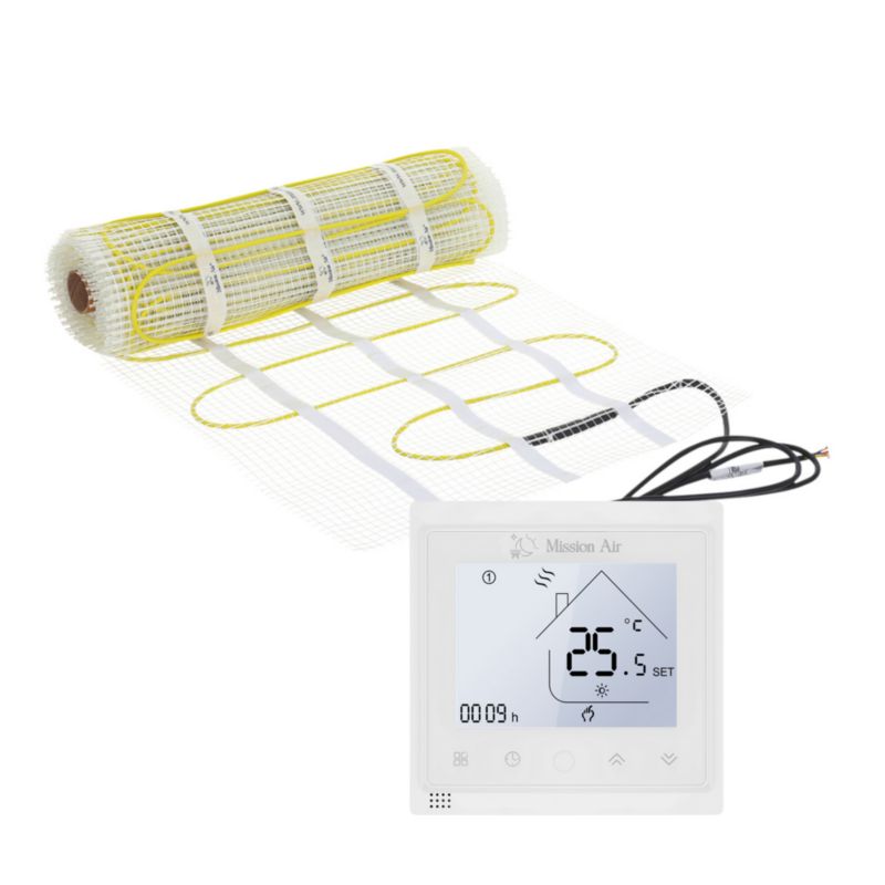 Zestaw mat grzewczych pod płytki Mission Air MA-160 0,5m² + Libra Biały 1szt
