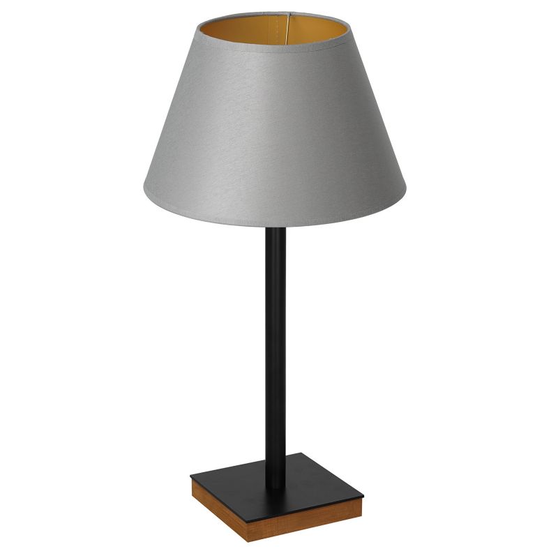 Lampa stołowa Luminex Table Lamps szaro-czarna drewniana 1 x E27 x 15W IP20 wym: 56 x 30 x 30 cm metal - 1 szt.