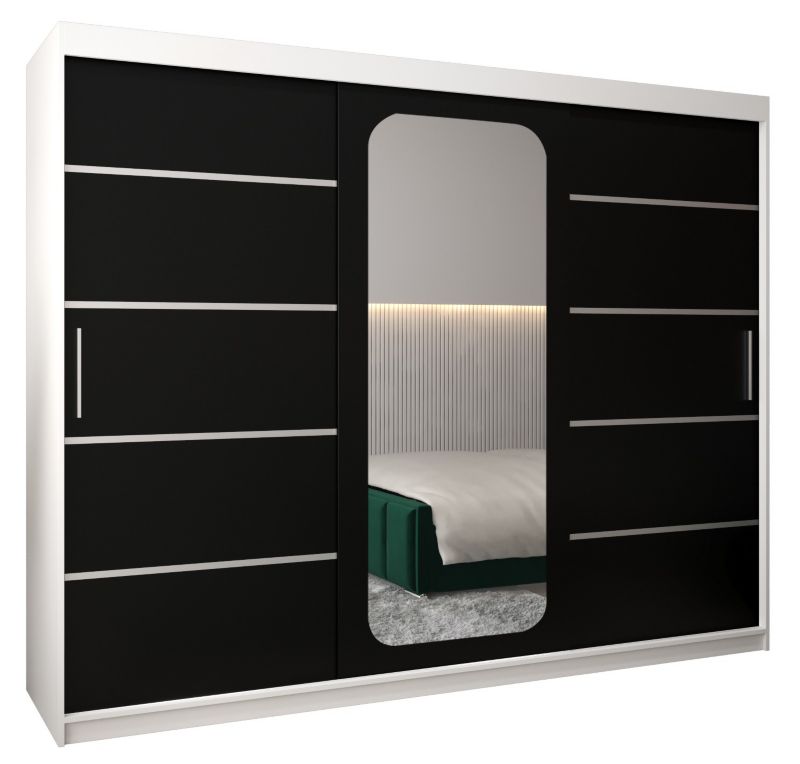 Szafa przesuwna Garderoba Abiks PROMO V2 250 biały/czarny 1 szt.