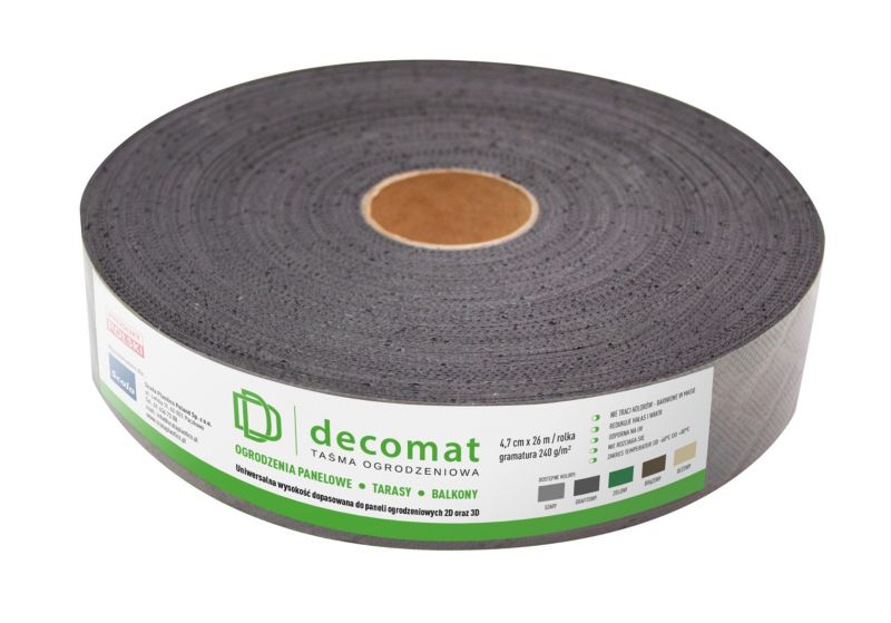 Taśma ogrodzeniowa wąska Decomat 4,7 x 26m grafitowa 1 szt.