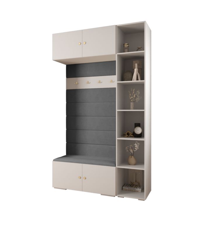 Garderoba do przedpokoju Abiks INOVA 2 Z20 biały+złoty+manila16 1 szt.