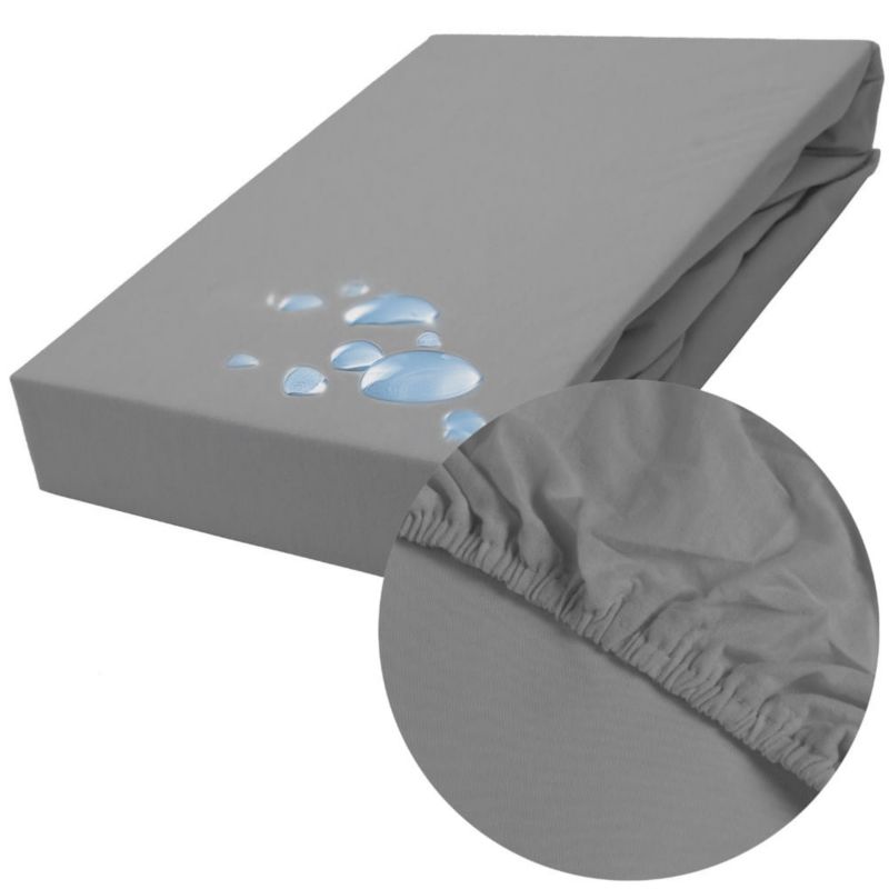 Prześcieradło ochronne Darymex wodoodporne z gumką 2w1, rozmiar 200x220 SMARTCEL kolor szary 1 szt.